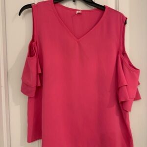 Pink Cold Shoulder Women's Top